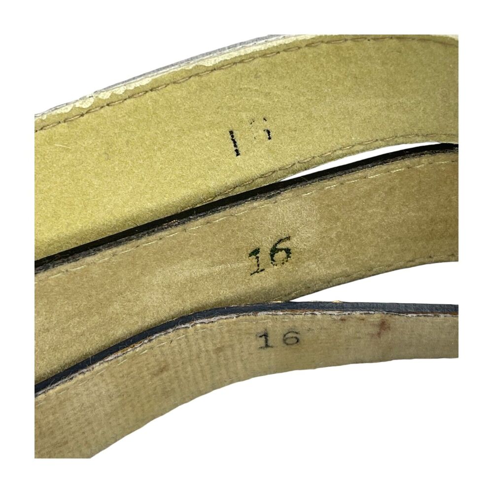 Women's Black White Leather Gold Tone Buckle Fashion Waist Belt Size 16 Lot of 3 - Picture 3 of 7
